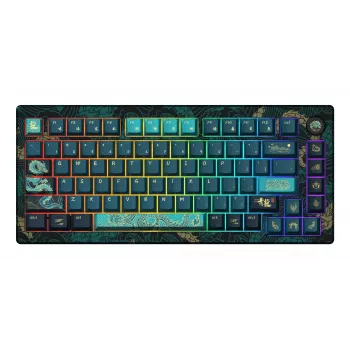 AKKO MOD007V3 HE 75% Kabelgebundene Mechanische Tastatur mit Hall-Effekt-Schaltern, CNC-Aluminiumgehäuse, PBT-ASA-Tastenkappen, RGB, Schwarz