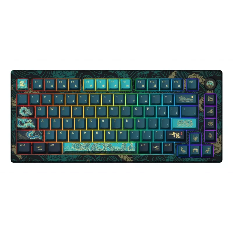 AKKO MOD007V3 HE 75% Kabelgebundene Mechanische Tastatur mit Hall-Effekt-Schaltern, CNC-Aluminiumgehäuse, PBT-ASA-Tastenkappen, RGB, Schwarz
