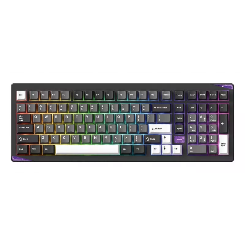AKKO GEM 02 VIA Kabelgebundene Mechanische Tastatur, TKL 87 Tasten, Schwarz & Silber, Hot-Swappable, RGB, USB-C
