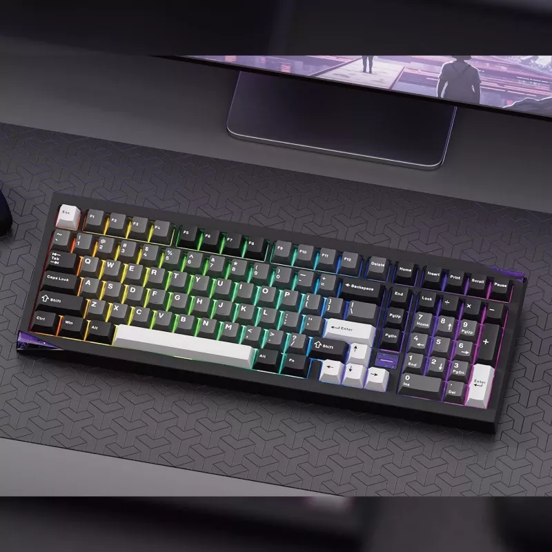 AKKO GEM 02 VIA Kabelgebundene Mechanische Tastatur, TKL 87 Tasten, Schwarz & Silber, Hot-Swappable, RGB, USB-C