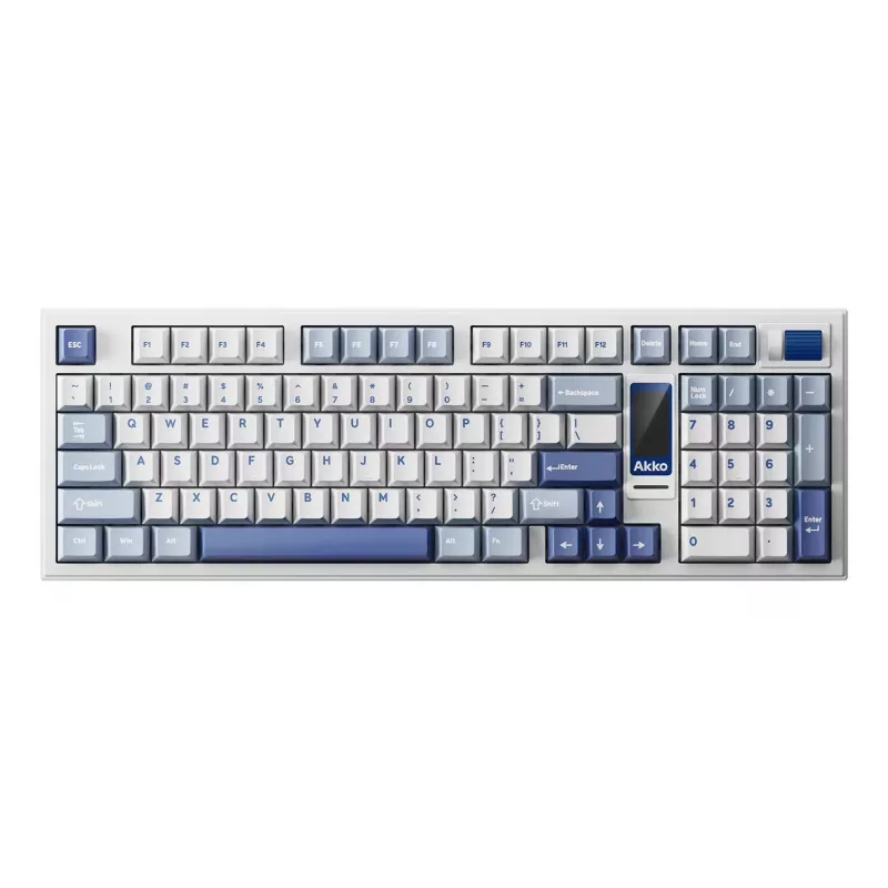 AKKO 5098B Glacier 98-Key Tri-Mode Mechanische Tastatur (Weiß/Blau/Grau)