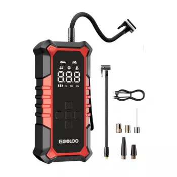 GOOLOO A6 Gear Air Compressor - Digitaler Reifenfüller mit 150 PSI, 6000mAh Akku, LED-Taschenlampe, USB-C-Ladung