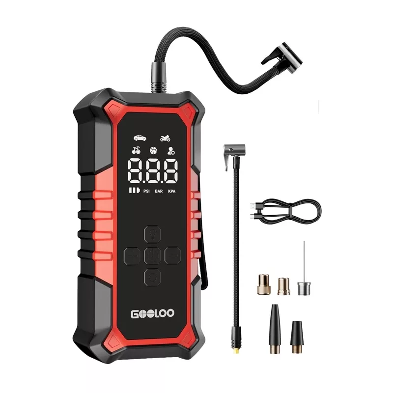 GOOLOO A6 Gear Air Compressor - Digitaler Reifenfüller mit 150 PSI, 6000mAh Akku, LED-Taschenlampe, USB-C-Ladung
