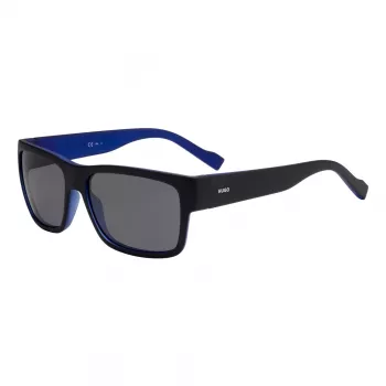 HUGO MAN HG-0176-S-0VK Sonnenbrille Rechteckig Schwarz/Dunkelgrau 58/16/140 mm UV400