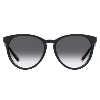 TOMMY HILFIGER Damen Sonnenbrille TH1724S8079O - Schwarzer Rahmen, Graue Gläser, 56 mm