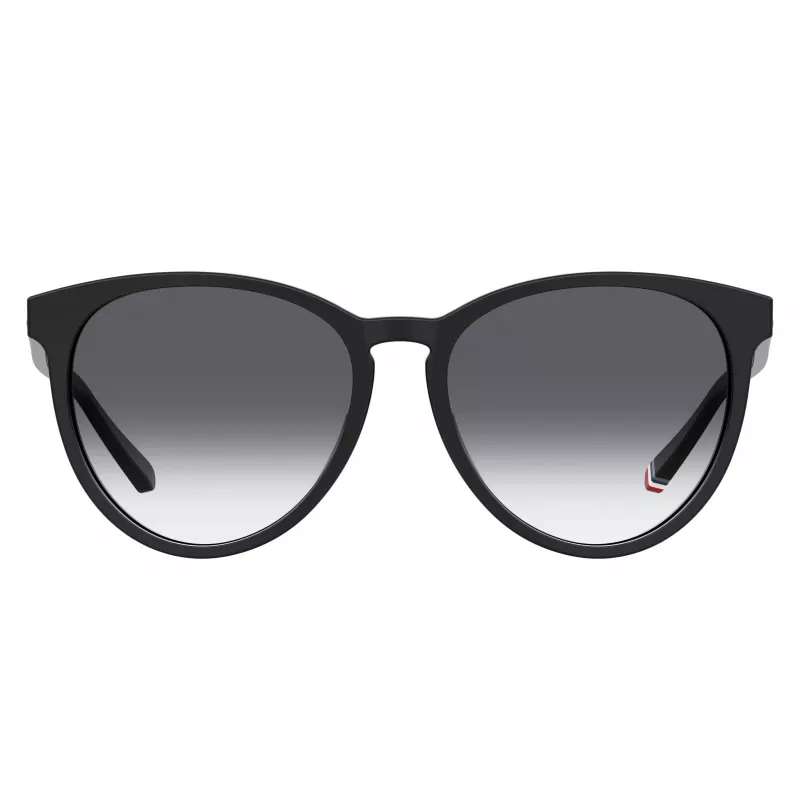 TOMMY HILFIGER Damen Sonnenbrille TH1724S8079O - Schwarzer Rahmen, Graue Gläser, 56 mm