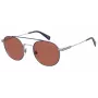 LEVI'S LV-1013-S-010 Unisex Rechteck-Sonnenbrille - Schwarzer Rahmen Graue Gläser 54mm