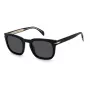 DAVID BECKHAM DB-7076-S-807 Herren-Sonnenbrille - Schwarzer Acetatrahmen, graue Polycarbonatgläser, UV400-Schutz, 50 mm Glasbreite