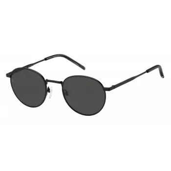 TOMMY HILFIGER TH-1973-S-003 Herren eckige Sonnenbrille - Schwarzer Rahmen graue Gläser 50/22/145 mm