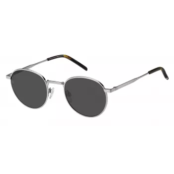 Tommy Hilfiger Herren-Sonnenbrille TH-1973-S-6LB - Eckiger Kunststoffrahmen, graue Polycarbonatgläser, UV400-Schutz