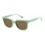 POLAROID PLD6191S1ED Unisex Rechteck-Sonnenbrille - Schwarzer Rahmen Graue Polariserte Gläser 54mm