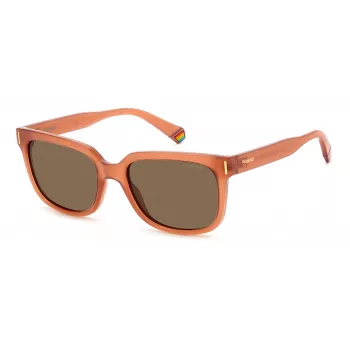 POLAROID PLD6191S733 Unisex Rechteckige Sonnenbrille - Schwarzer Rahmen, Graue Polarisierte Gläser, 54 mm