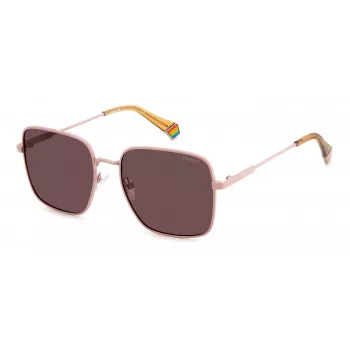 Polaroid PLD6194SX8KJ Damen eckige polarisierte Sonnenbrille - Schwarz/Grau