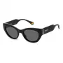 Polaroid PLD6199SX807 Damen-Sonnenbrille - Schwarzer Rahmen, Graue polarisierte Gläser, 50 mm