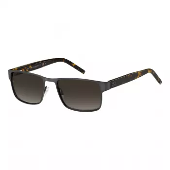 Tommy Hilfiger Herren TH-1974-S-SVK Rechteckige Sonnenbrille Schwarz/Grau 57mm