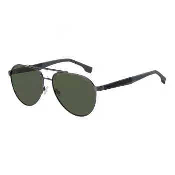 BOSS Sonnenbrille BOSS1485SMFK Herren Rechteckiges Acetat-Gestell UV400 Graue Gläser 60/15/145 mm
