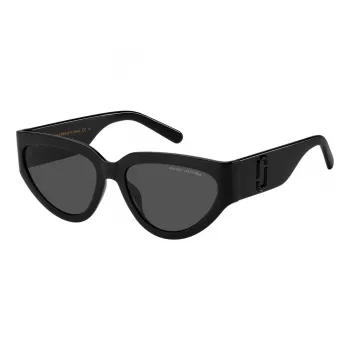 THE MARC JACOBS MARC645S807 Damen-Sonnenbrille - Schwarzer Acetatrahmen, graue Polycarbonatgläser, UV400-Schutz