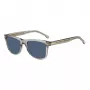BOSS BOSS1508SKB7 Herren-Rechteck-Sonnenbrille, schwarzer Acetatrahmen, graue Polycarbonatgläser, 52/21/145 mm