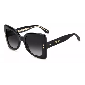 ISABEL MARANT Damen-Sonnenbrille IM-0120-S-807 - Rechteckiger Acetat-Rahmen, graue Polycarbonat-Gläser, 52 mm