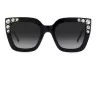 CAROLINA HERRERA HER0130S807 Damen Butterfly Sonnenbrille Glänzend Schwarz Grau 52mm