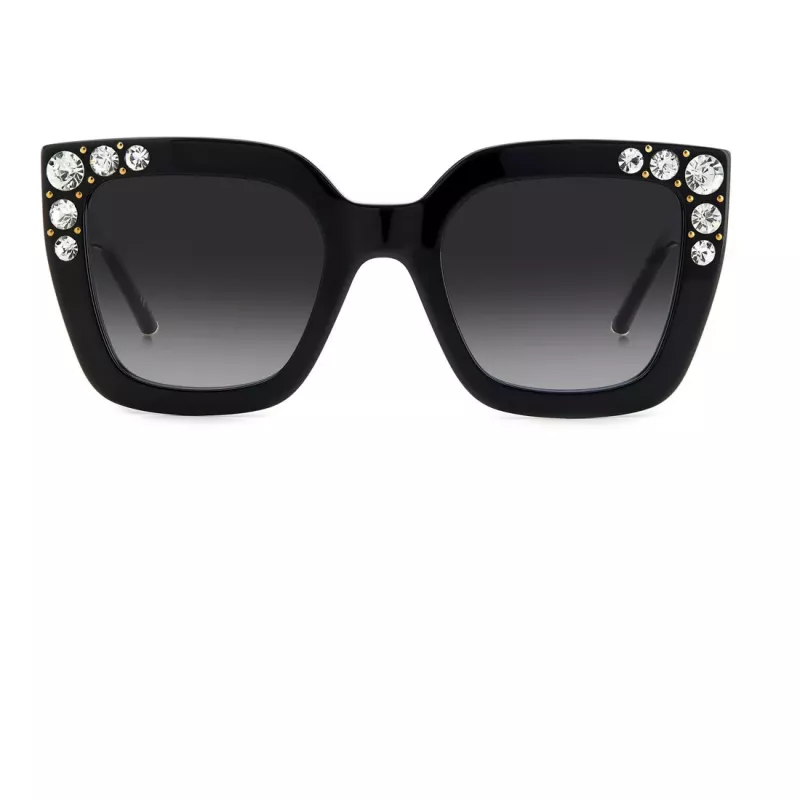 CAROLINA HERRERA HER0130S807 Damen Butterfly Sonnenbrille Glänzend Schwarz Grau 52mm