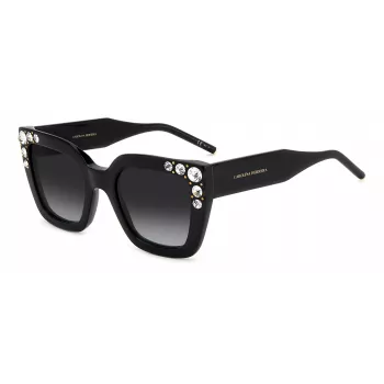 CAROLINA HERRERA HER0130S807 Damen Butterfly Sonnenbrille Glänzend Schwarz Grau 52mm