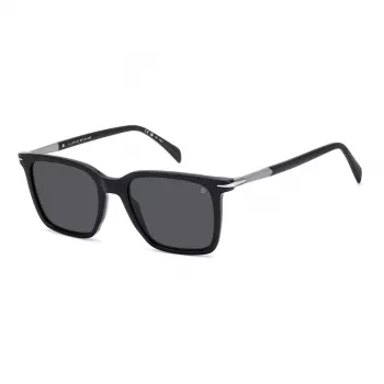 DAVID BECKHAM DB-1130-S-ANS Herren-Sonnenbrille, Pilot/Quadratisch, Schwarzer Rahmen, Graue Gläser, 53/19/145 mm
