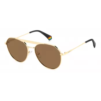 POLAROID PLD6211SXJ5G Unisex-Sonnenbrille - Schwarzer Rahmen, graue polarisierte Gläser, 57 mm