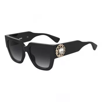 MOSCHINO Damen-Sonnenbrille MOS153-S-807 Schwarz Grau Rechteckig 52mm