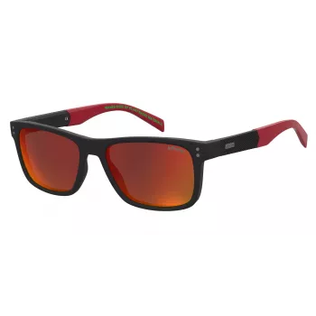 LEVI'S LV-5059-S-BLX Herren Rechteck-Sonnenbrille - Schwarzer Acetatrahmen mit grauen Polycarbonatgläsern - 55/17/145 mm
