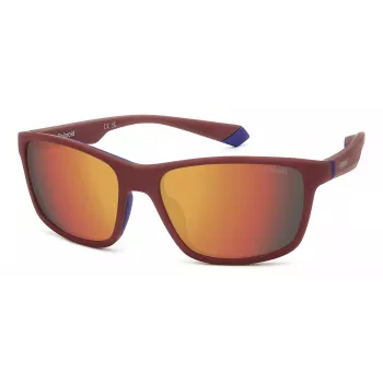 POLAROID PLD2153S0Z3 Herren Rechteckige Polarisierte Sonnenbrille - Matt Schwarzer Rahmen, Graue Gläser, 58 mm