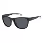 POLAROID SPORT PLD7051S003 Unisex Sonnenbrille - Schwarzer Rahmen, graue polarisierte Gläser, 57 mm