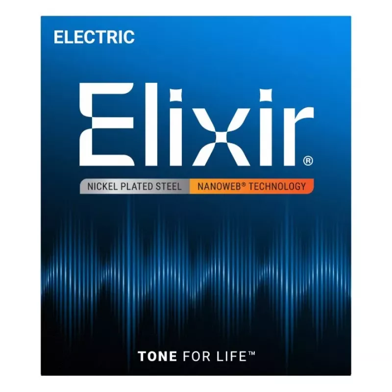 Elixir Strings 12002 Nanoweb E-Gitarrensaiten, Super Light .009-.042, 6er-Pack