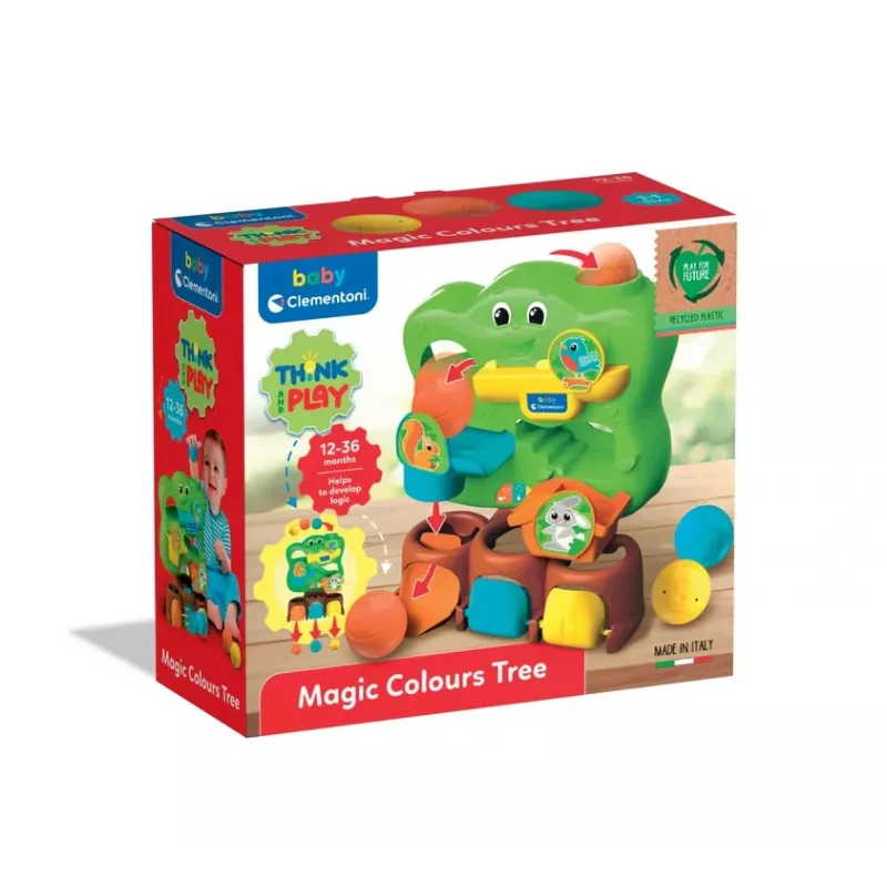 Clementoni Baby Logikspielzeug – Magischer Farbenbaum mit Bällen 17580