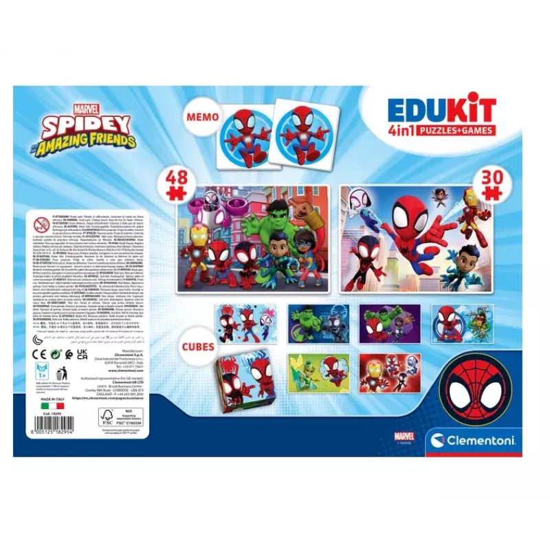 Clementoni Marvel Spidey Lernspiel-Set Puzzle, Memo & Bausteine 18295