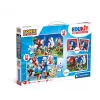Clementoni Lernspiel-Set Puzzle, Memo & Bauklötze Sonic 28389