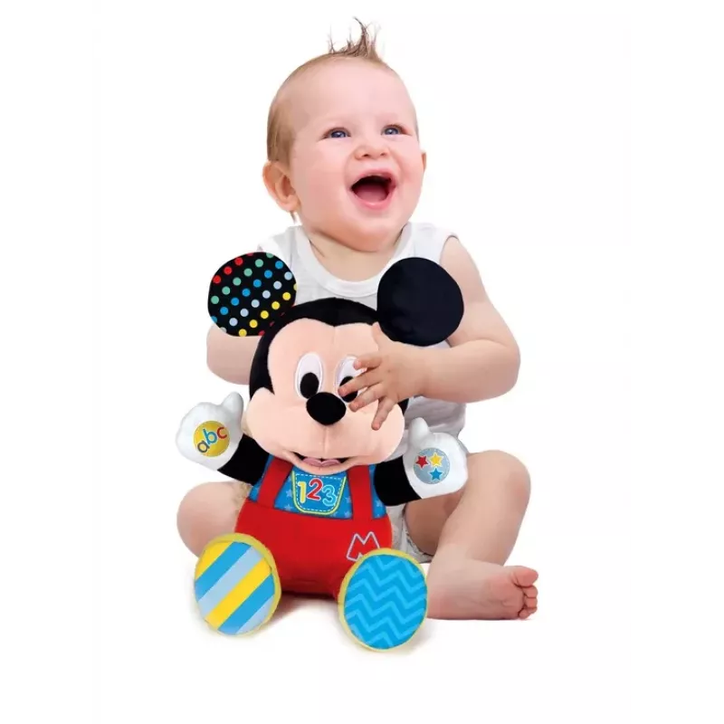 Clementoni Disney Baby Mickey Mouse Interaktives Plüschtier, lehrt und umarmt, polnische Sprache 50131