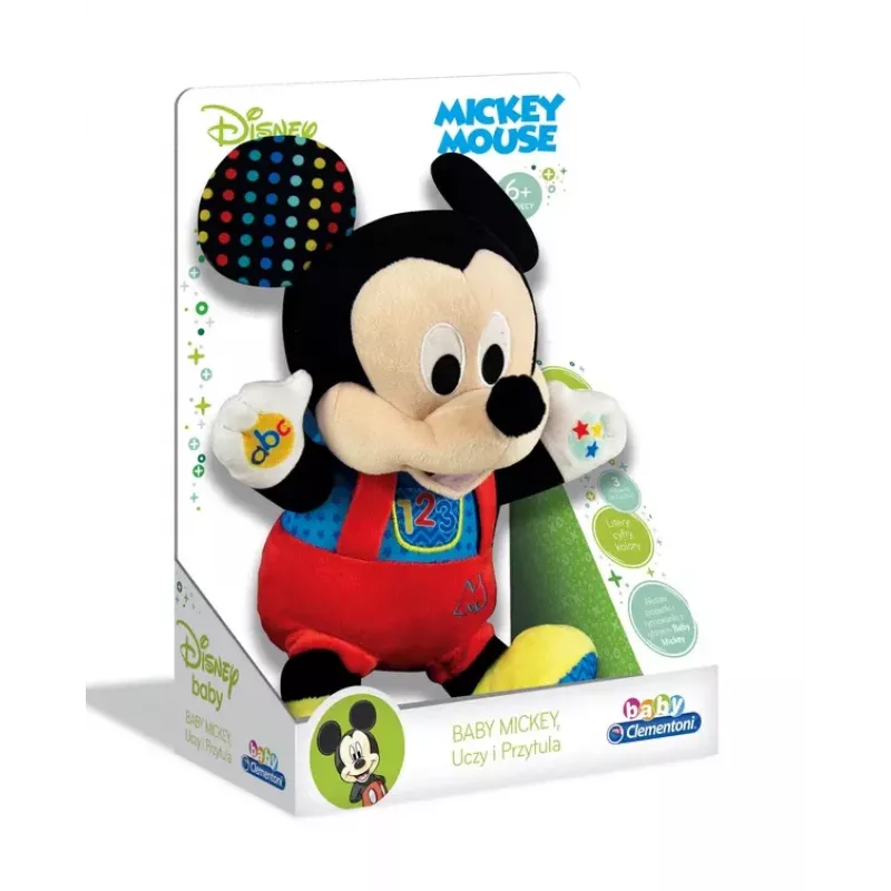 Clementoni Disney Baby Mickey Mouse Interaktives Plüschtier, lehrt und umarmt, polnische Sprache 50131