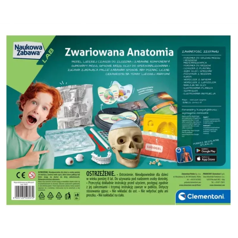 Clementoni Naukowa Zabawa Crazy Anatomy Bausatz - Polnische Sprache - 50697