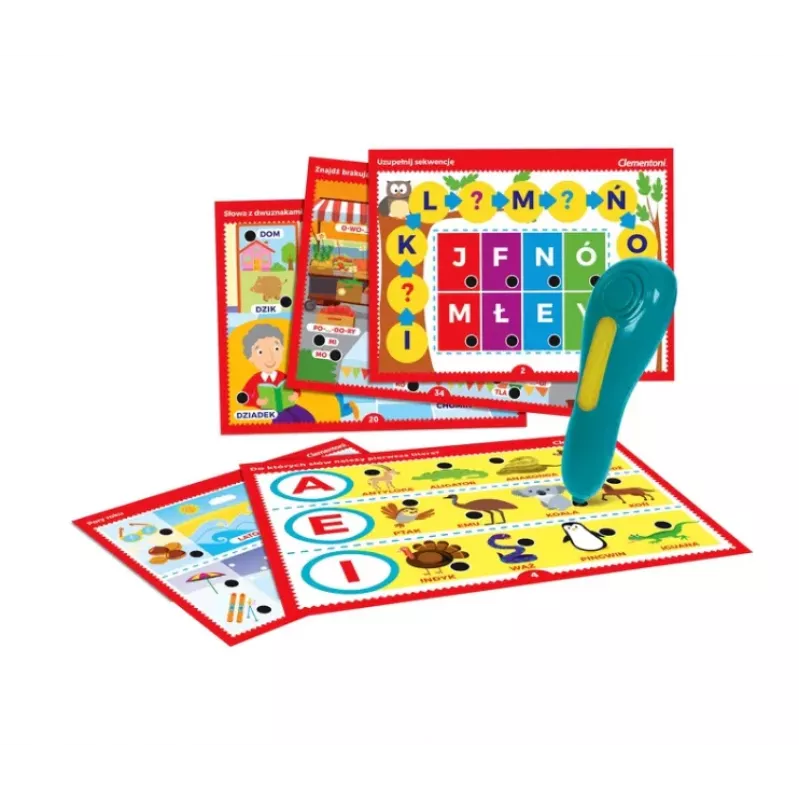 Clementoni Sprechender Stift 500 Fragen Buchstaben und Wörter Spielend Lernen Polnische Sprache 50780