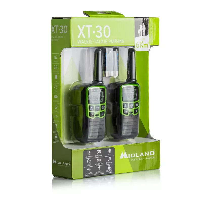 Midland XT30 2x PMR446 Funkgeräte-Set Grün