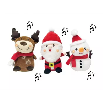 Koala Games G2586 Weihnachts-Plüschtier mit Tanz, Gesang und Beleuchtung 24 cm