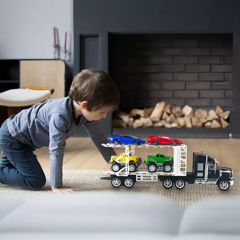 Koala Games G2591 Car Transporter Truck mit 4 Die-Cast Autos