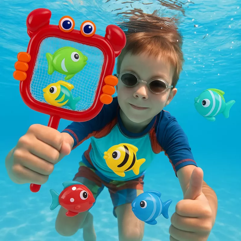 Koala Games G2663 Krebsförmiges Kescher - Rot/Orange, langlebiger Kunststoff & Polyestergewebe, CE-zertifiziert, für Wasserspiele, Strand, Pool, Bad, ab 3 Jahren
