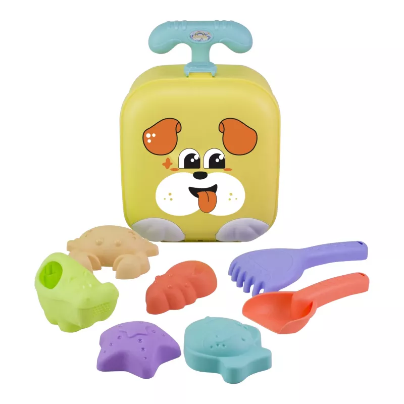Koala Games G2670 Beach Trolley mit Zubehör - 7-teiliges Sandspielset für Kleinkinder, mehrfarbig