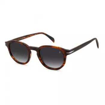 DAVID BECKHAM DB-1007-S-0CJ Herren eckige Acetat-Sonnenbrille Havana/Grau 49/24/145 mm
