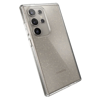 Speck Presidio Lux Glitter Case für Samsung Galaxy S24 Ultra (Clear / Gold Glitter)