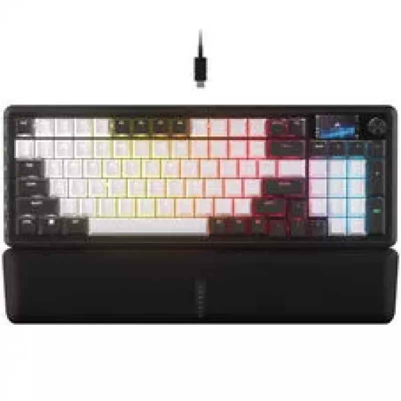 Corsair VANGUARD 96 Gaming-Tastatur, mechanisch, RGB, 8000 Hz - MLX Plasma Switches, ISO (DE), Schwarz/Weiß