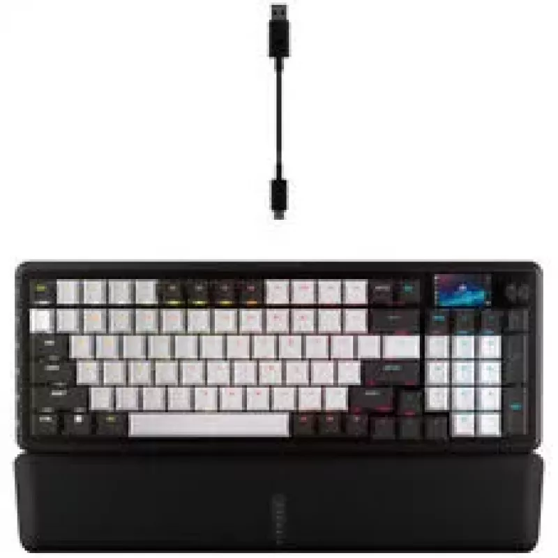 Corsair VANGUARD 96 Gaming-Tastatur, mechanisch, RGB, 8000 Hz - MLX Plasma Switches, ISO (DE), Schwarz/Weiß