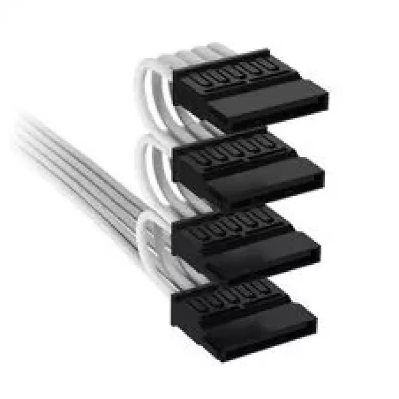Corsair Type 4 SATA-Stromkabel, Premium individuell ummantelt, Weiß, 405mm/520mm/635mm/750mm